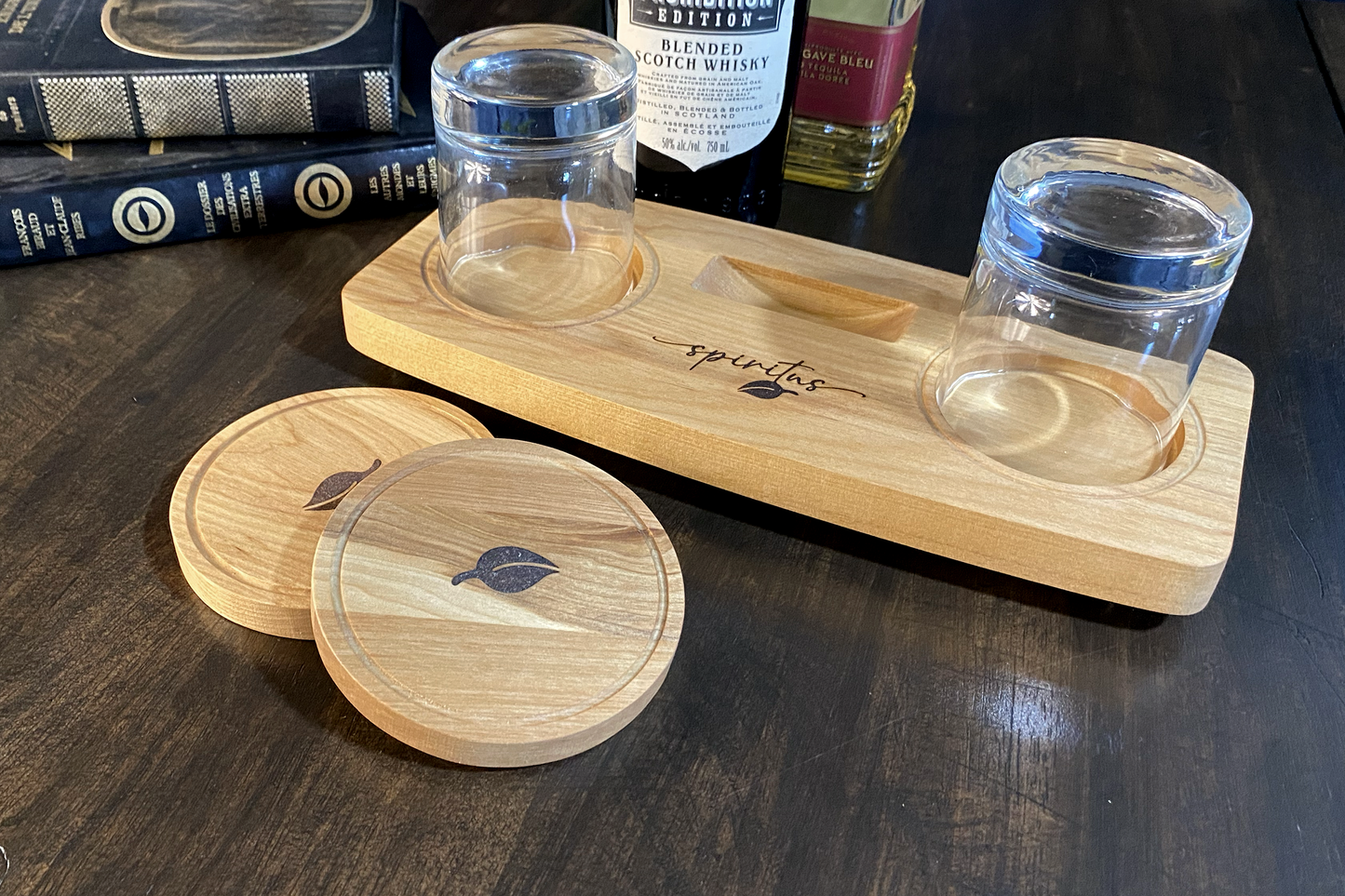 Ensemble sous-verre pour spiritueux - Le Spiritus