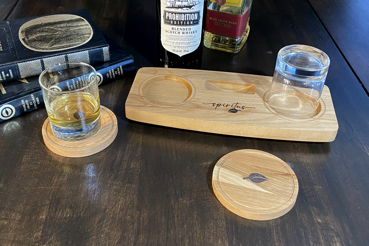 Ensemble sous-verre pour spiritueux - Le Spiritus