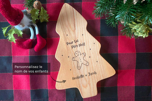 Plateau couronne 3 en 1 en bois massif, personnalisable – idéal pour présenter apéro, fromages ou desserts, cadeau gourmet unique – fait à la main au Québec – Shop Boréale / 3-in-1 crown-shaped solid wood serving tray, customizable – perfect for appetizers, cheese or desserts, a unique gourmet gift – handmade in Quebec – Shop Boréale
