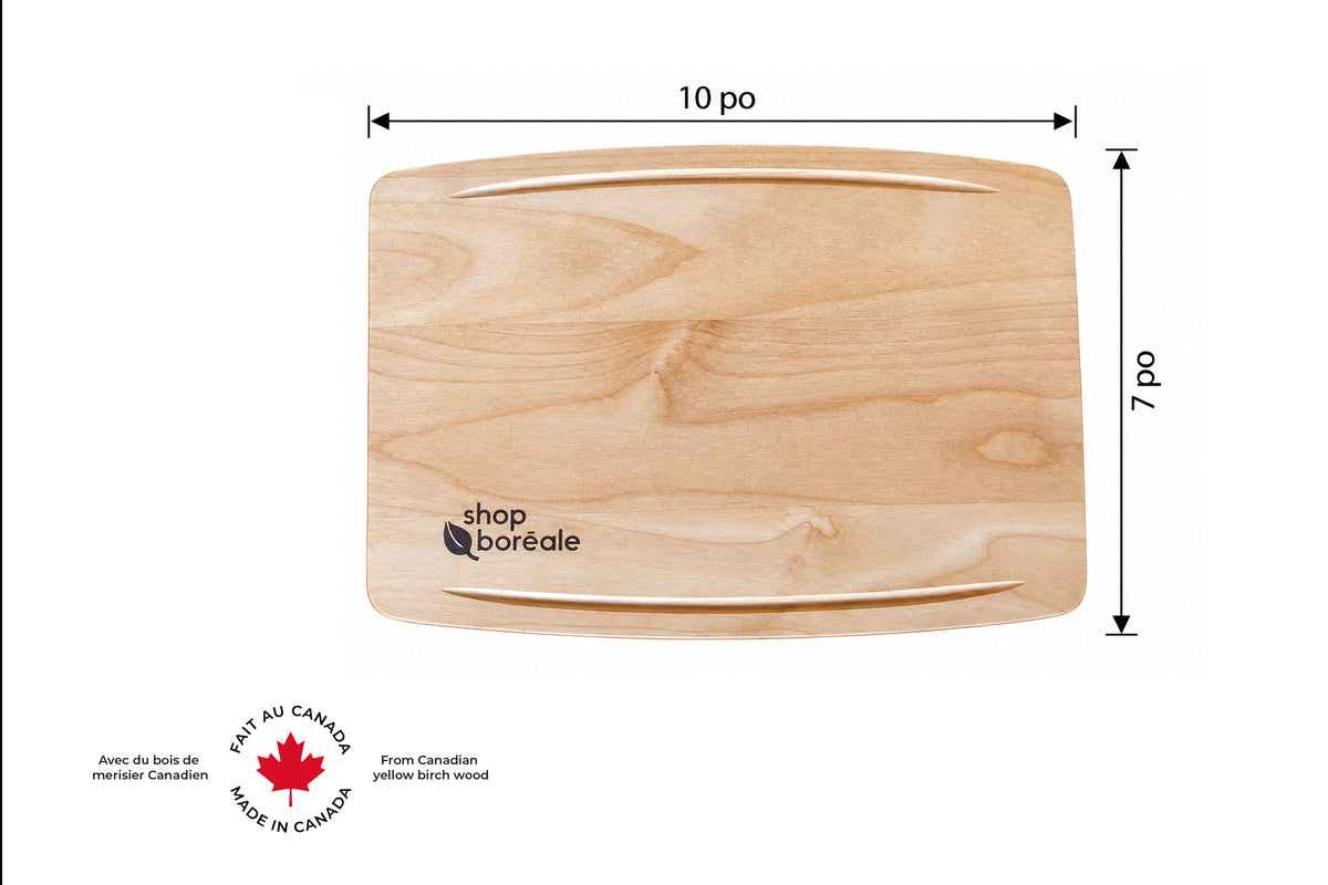 Plateau de service en bois massif, élégant et personnalisable – parfait pour apéro, fromage ou charcuterie, cadeau gourmet – fait à la main au Québec – Shop Boréale / Elegant customizable solid wood serving tray – perfect for appetizers, cheese or charcuterie, gourmet gift – handmade in Quebec – Shop Boréale